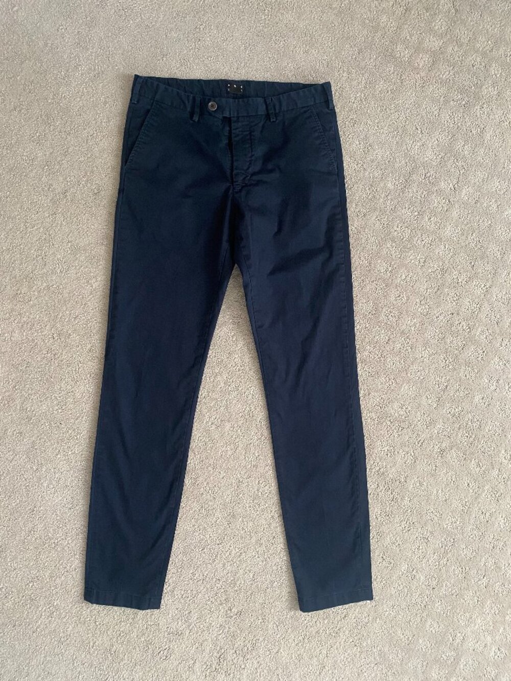 ASKET The Chino Slim Fit Navy Pants Mens 32 34 Cotton Blend Portugal